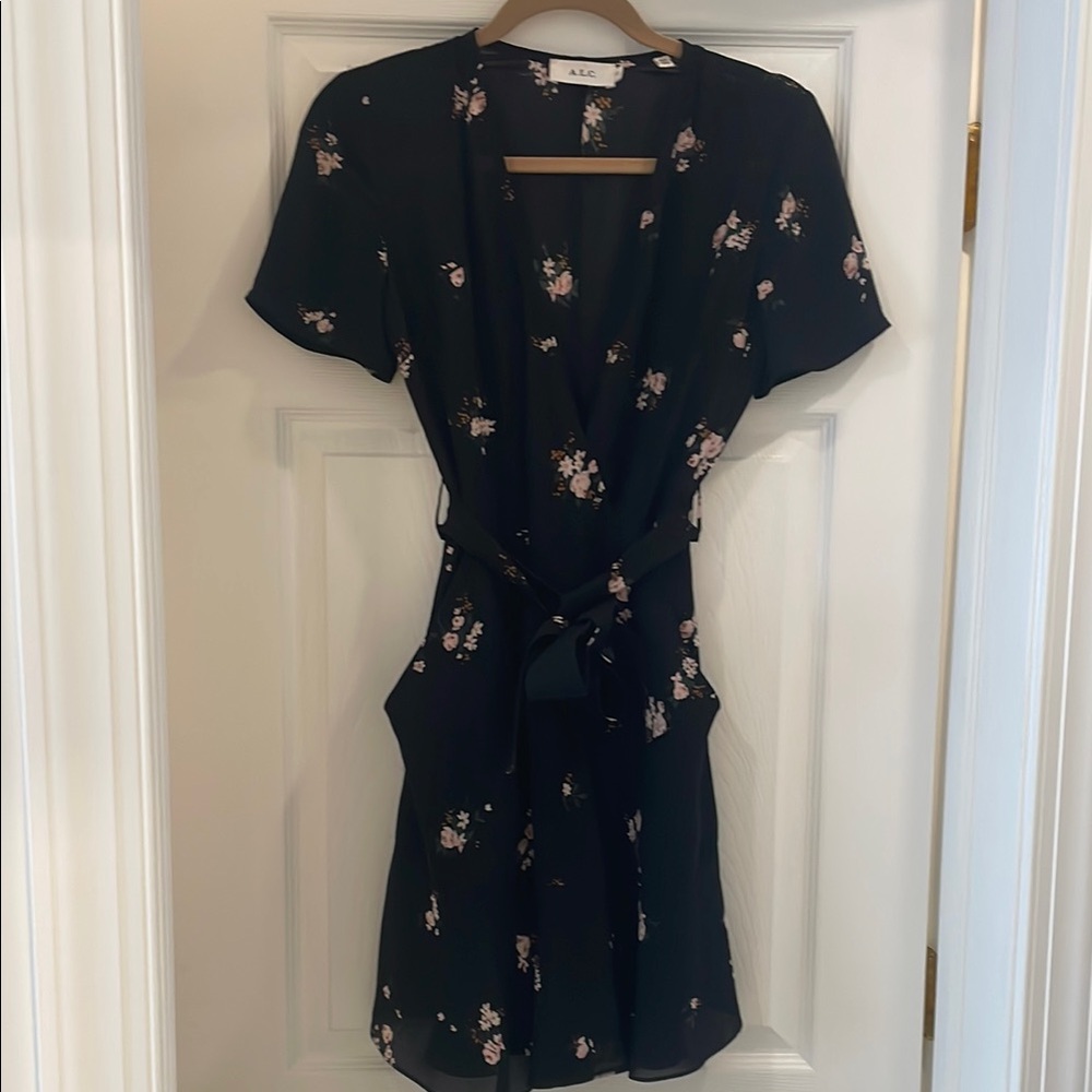A.L.C. Black Floral Mini Dress